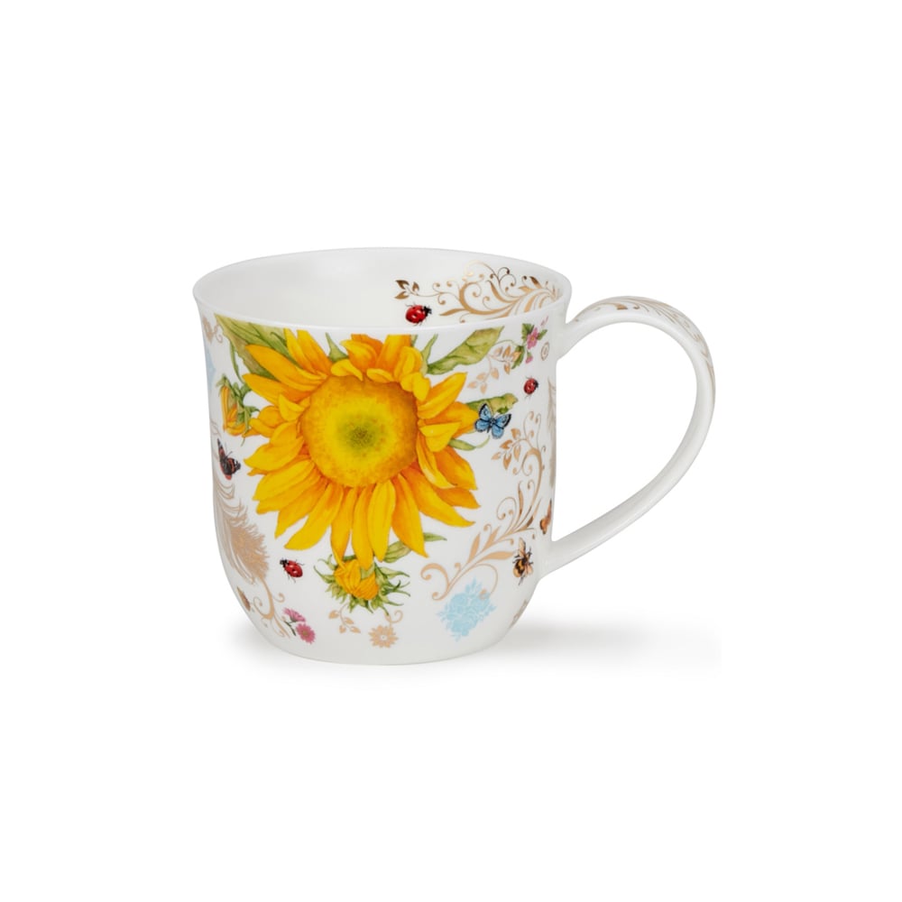 كوب بنقشة زهرة اقحوان ذهبية فينتاج، كامبريه، دونون