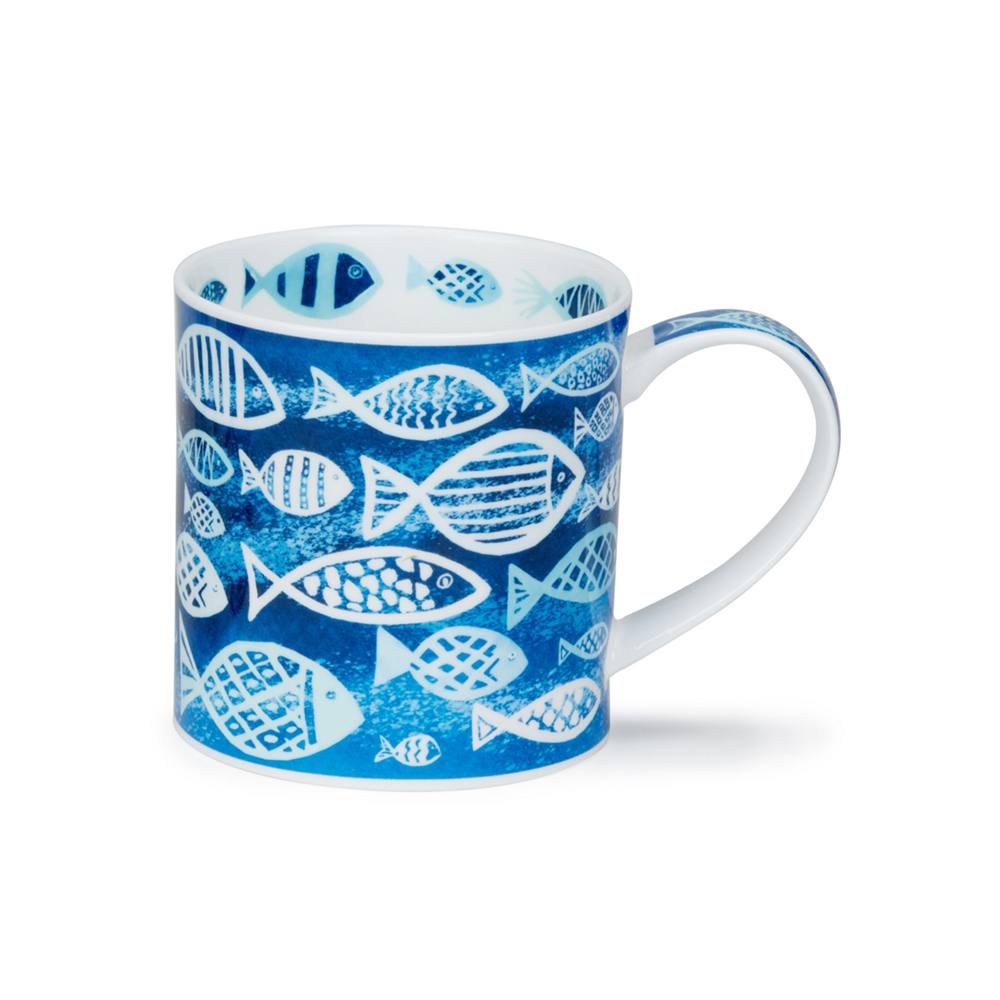 كوب أزرق بنقشة أسماك، أوركني، دونون