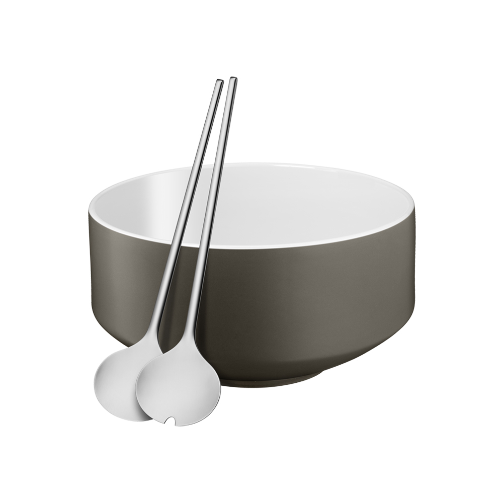 طقم وعاء وأدوات تقديم السلطة، موتو، رمادي، دبليو إم إف-WMF