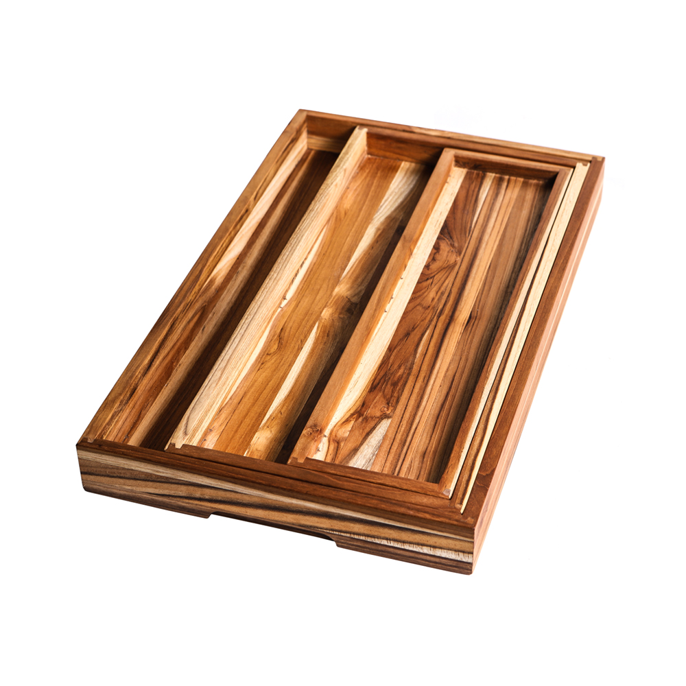 طقم 3 صواني تقديم، توضيب متداخل، تيكهاوس