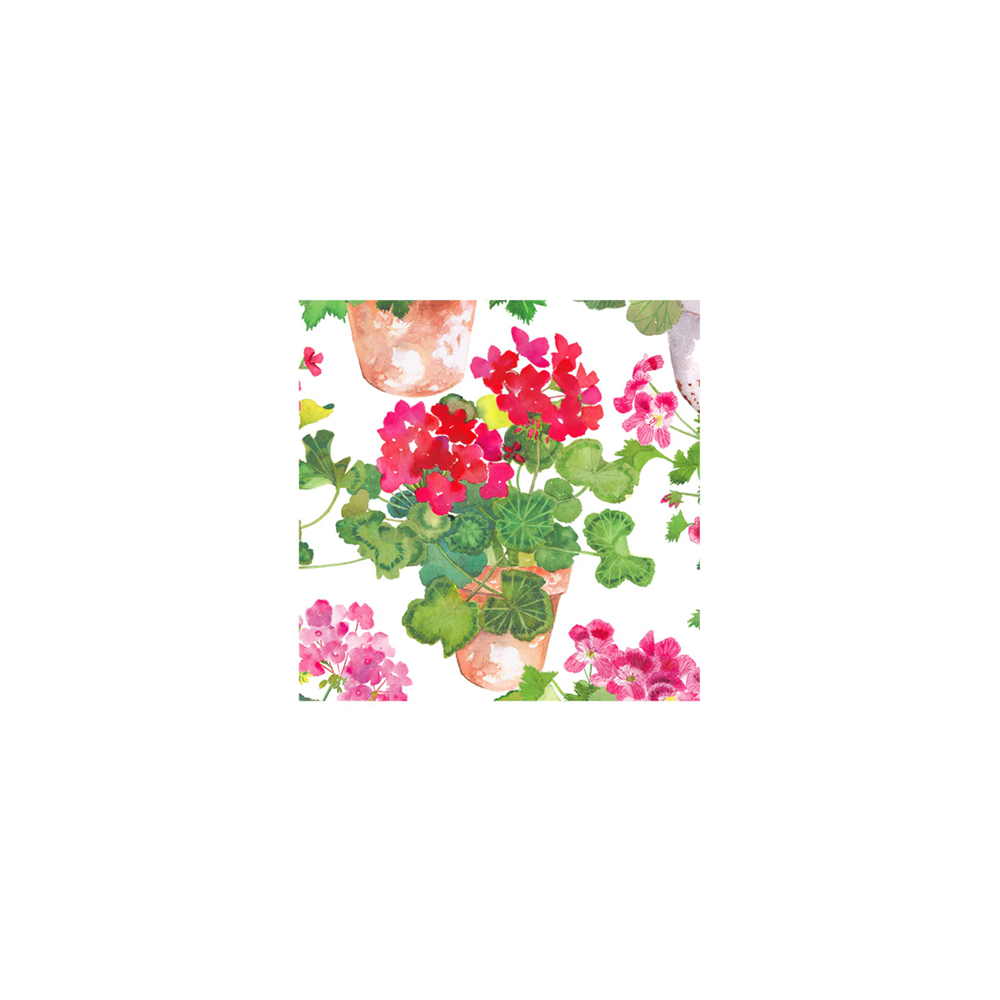 علبة 20 مناديل كوكتيل ورقية بتصميم أزهار جيرانيوم متدلية، كاسباري