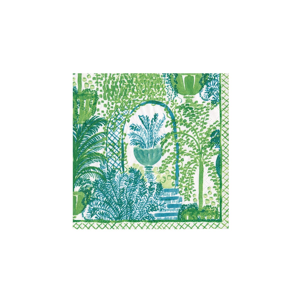 علبة 20 مناديل لانش ورقية بتصميم شجيرات حديقة، كاسباري