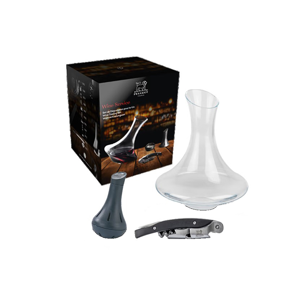 طقم هدية فتاحة زجاجات مع إناء، بيجو