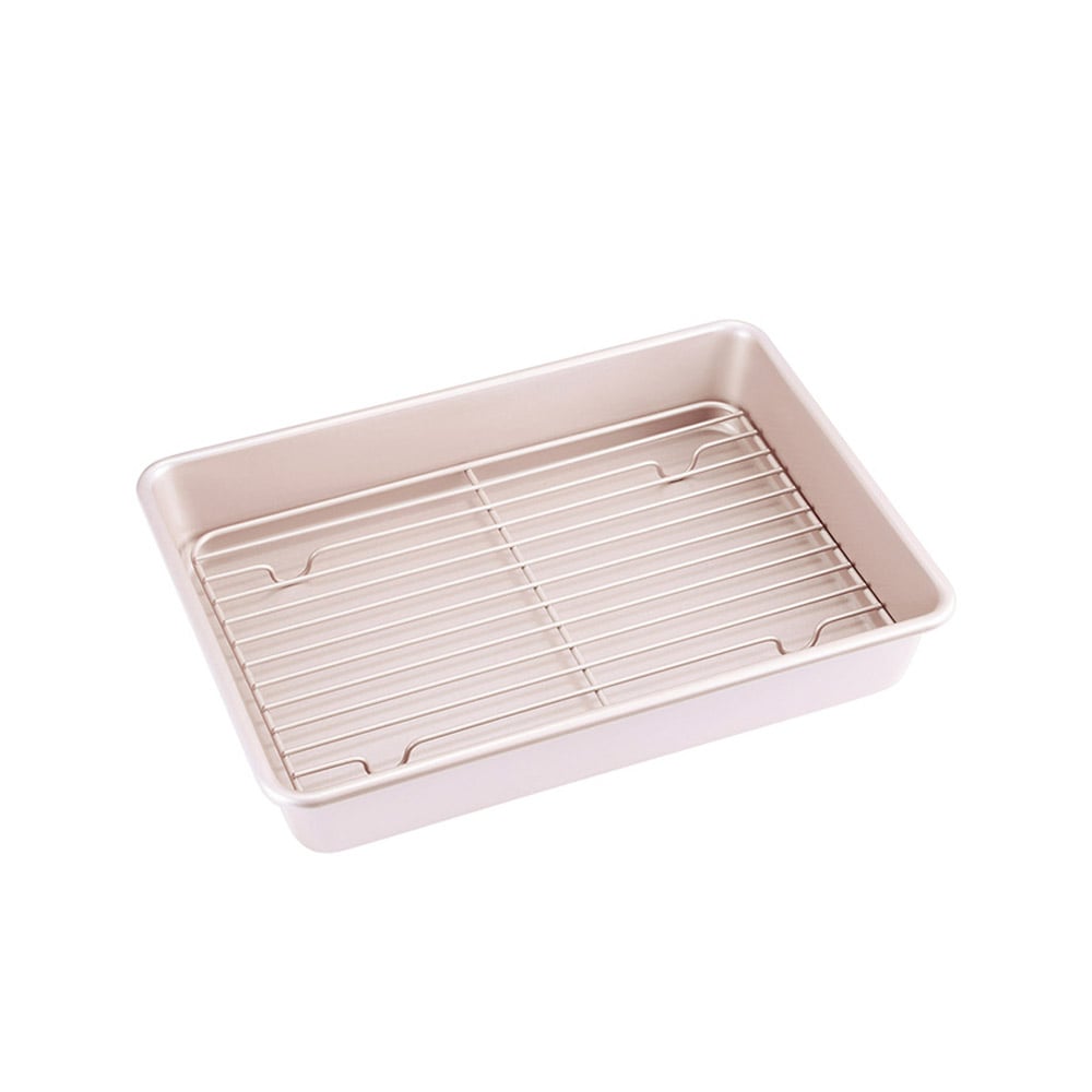 صينية تحمير مع رف، 33 سنتم، مربعة عميقة، مانعة للالتصاق، شيفمايد