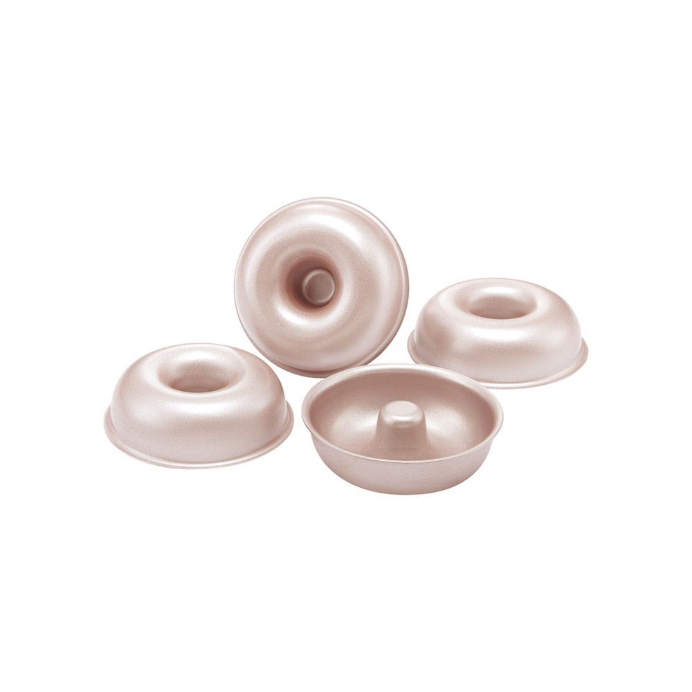 CHEFMADE Non-Stick Mini Doughnut Cake Moulds 7cm, Set of 4