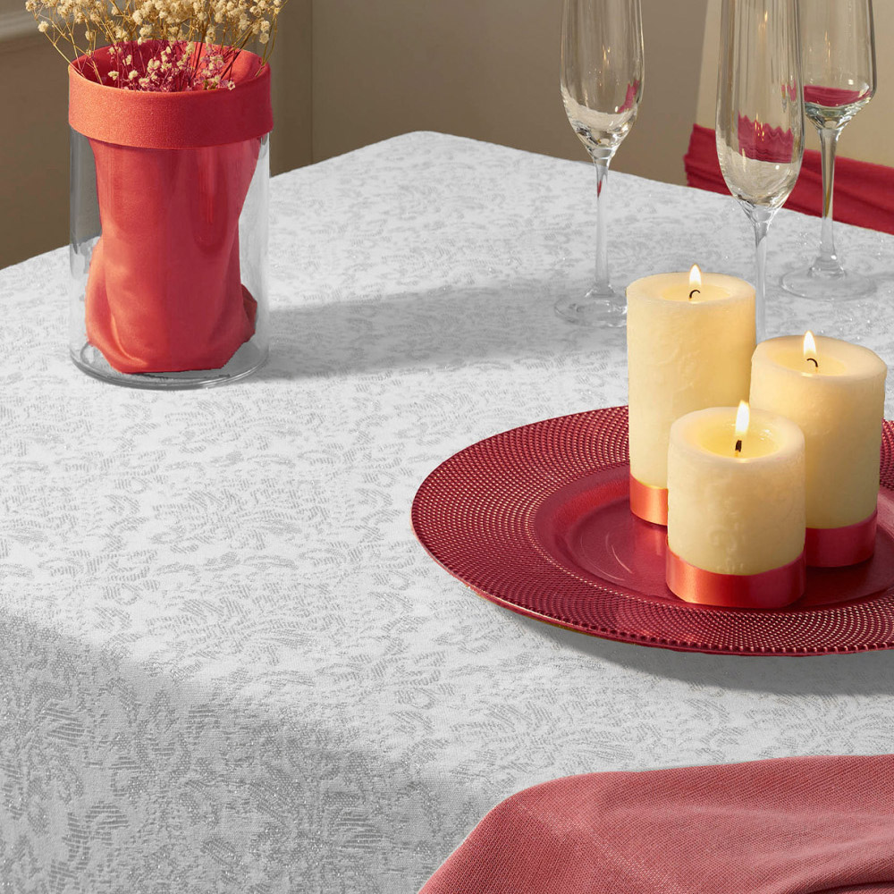 Atenas Ainsa Stain Repellent Rectangular Silver Tablecloth, 160x300cm