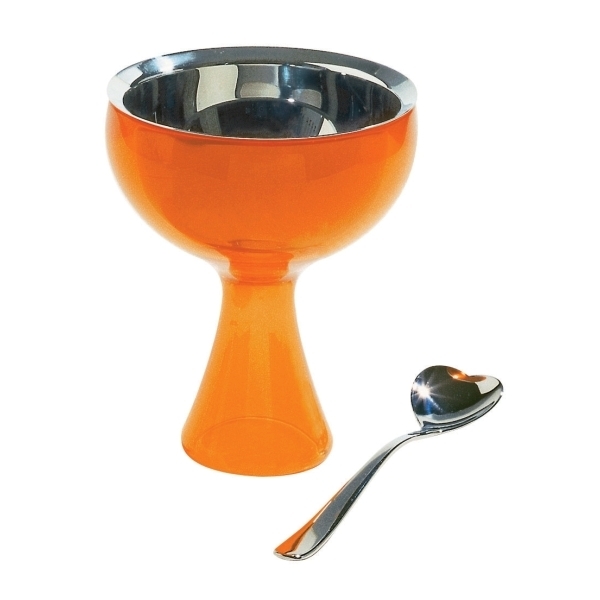 Alessi Big Love Orange Ice Cream Bowl with Spoon, 250 ml