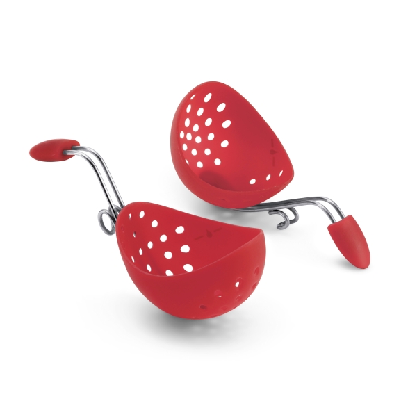Cuisipro Egg Poacher Red Silicone Set or 2 Carded