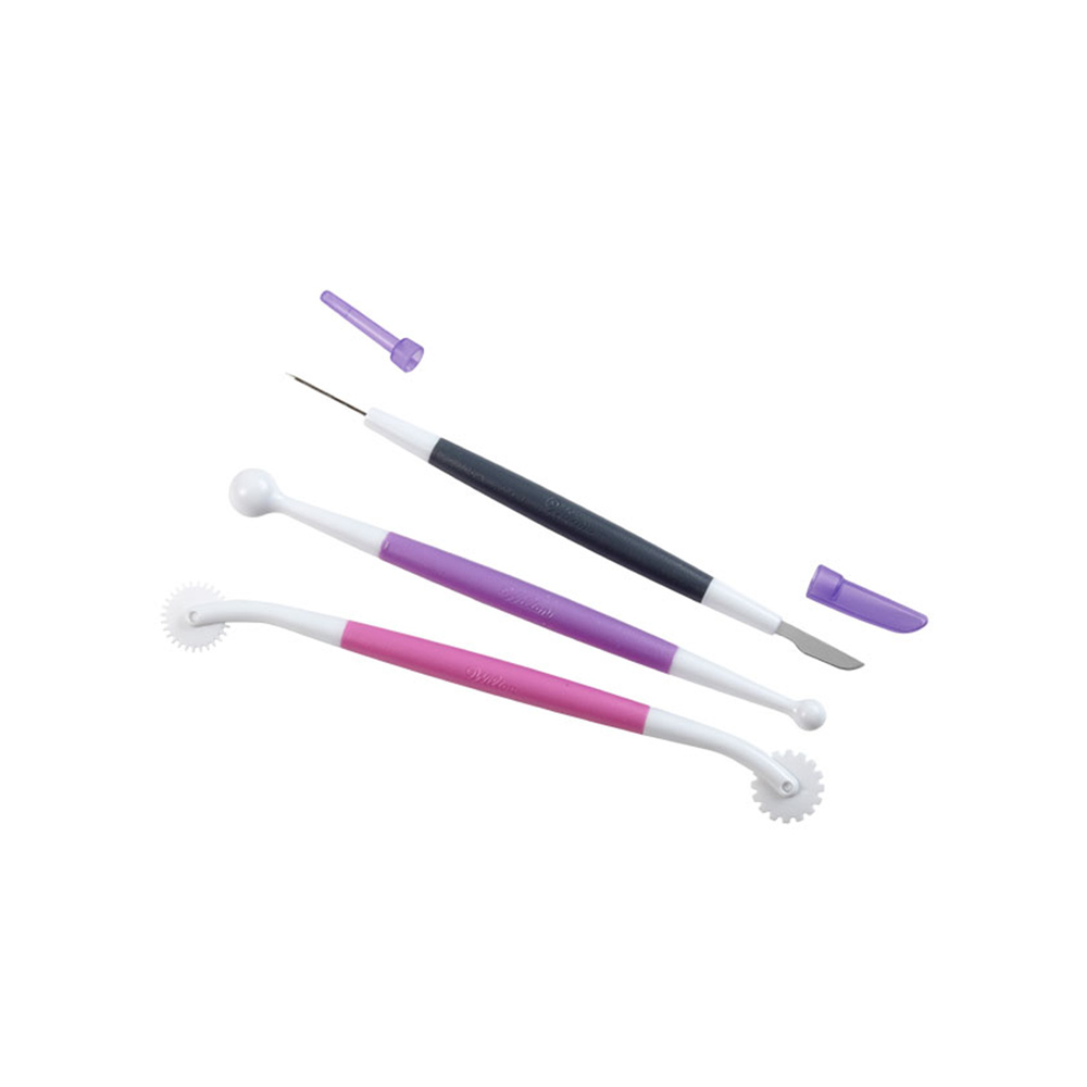 طقم أساسي 3 قطع أدوات تزيين فوندان وعجينة السكر، ويلتون