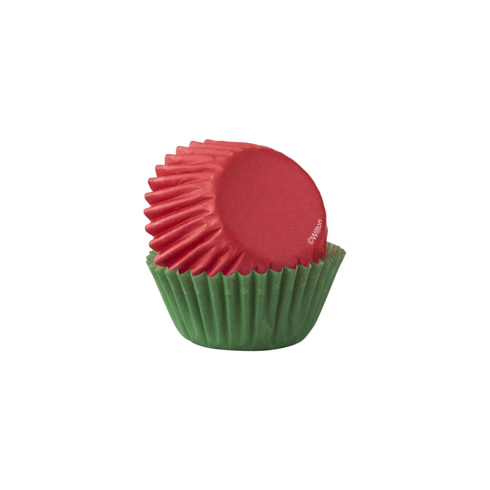 Wilton Red & Green Mini Baking Cups, Set of 50