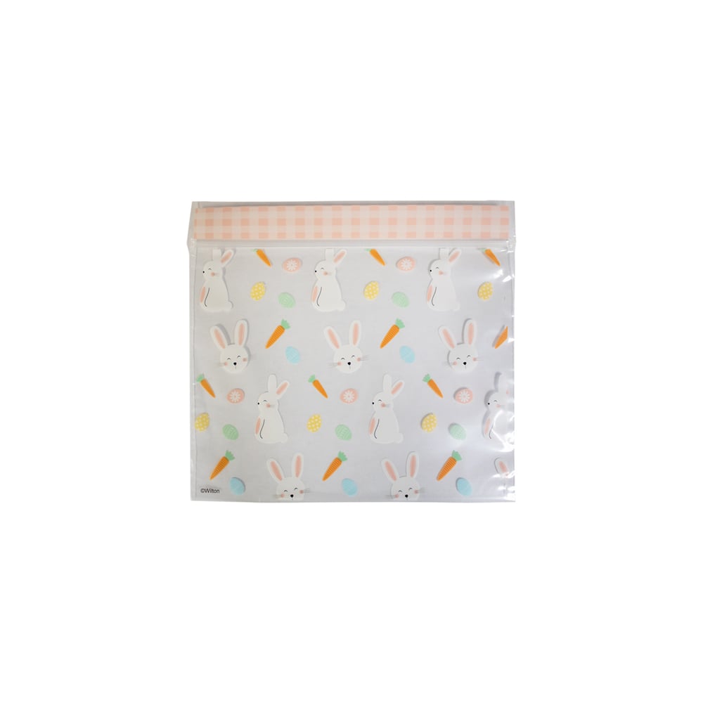 علبة 20 كيس حلى قابل للاغلاق، نقشة أرنب أيستر وجزر، ويلتون