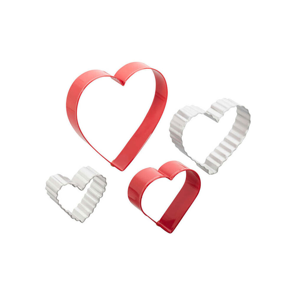 طقم 4 قطاعات متداخلة تصميم قلوب حب، ويلتون