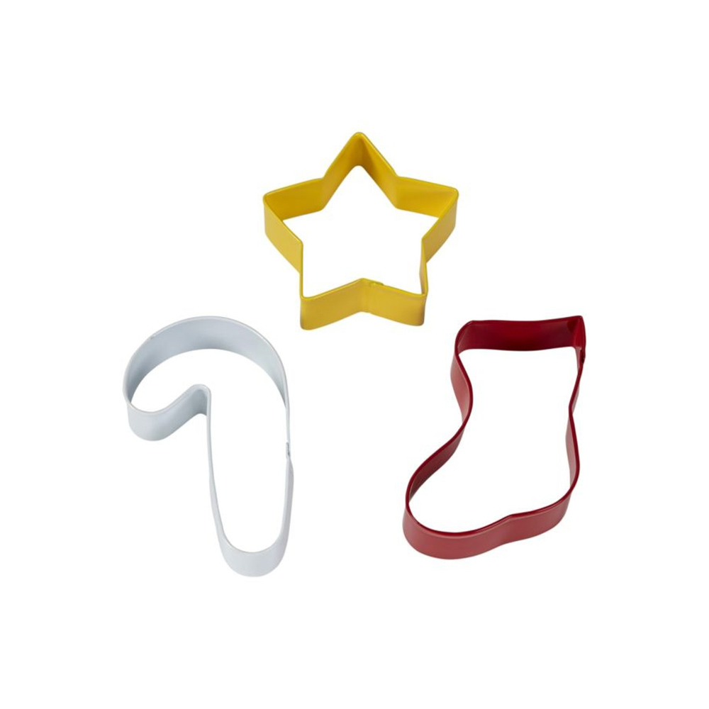 Wilton Christmas Stocking, Star & Candy Cane Cookie Cutters, Set of 3