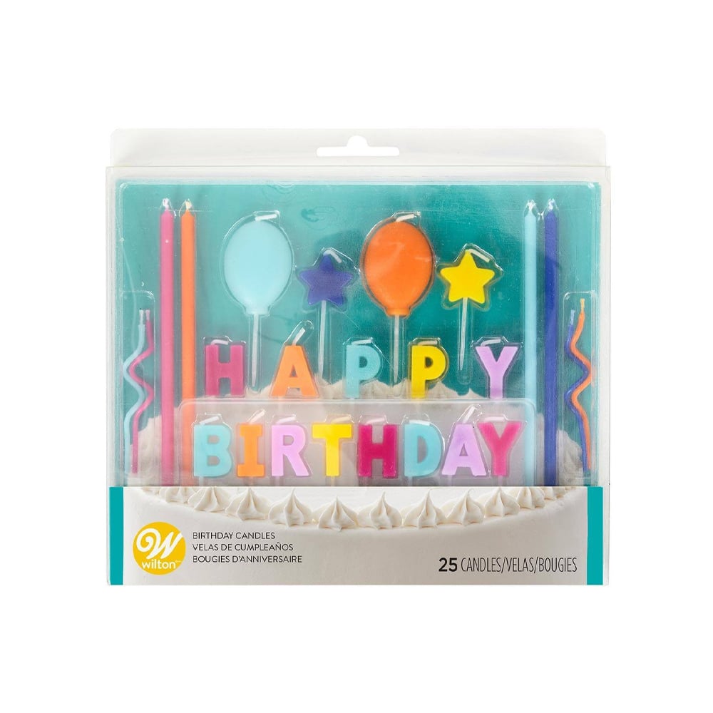 طقم شموع، 25 قطعة، حروف "Happy Birthday"، ويلتون