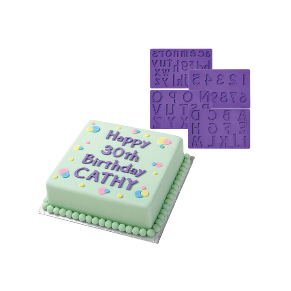 قوالب أحرف وأرقام لتشكيل عجينة السكر الصلبة والفوندان، ويلتون-Wilton