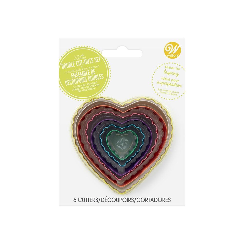 طقم 6 قطاعات فوندان مزدوجة شكل قلب حب، ويلتون