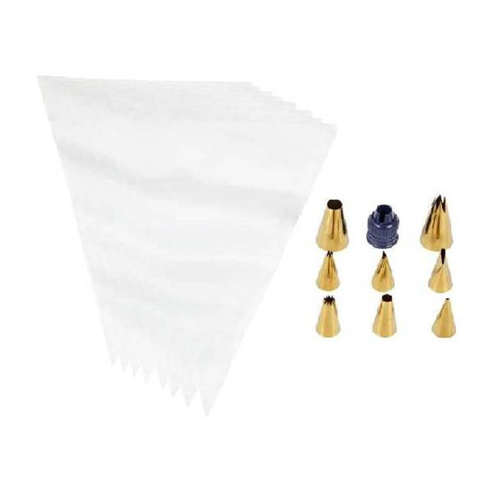 طقم لوازم تزيين الكيك، أزرق داكن وذهبي، 17 قطعة، ويلتون