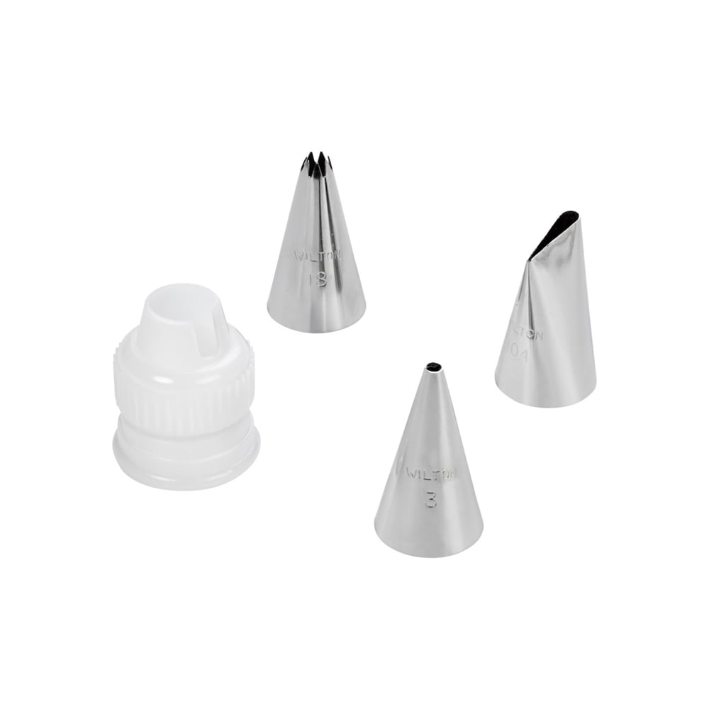 طقم 4 أقماع تزيين ومثبت للأقماع، ويلتون-Wilton