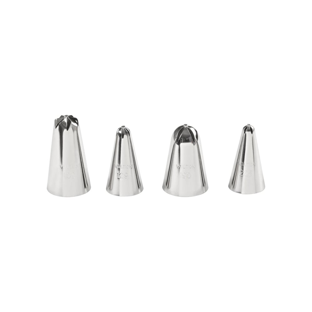 طقم 4 أقماع للتزيين بشكل وردة، ويلتون