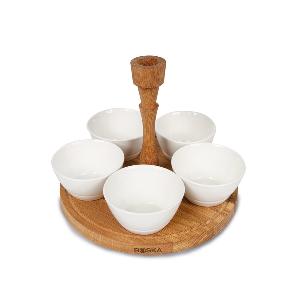 صينية تقديم مقبلات بخمس أوعية تشيب آند ديب، بوسكا