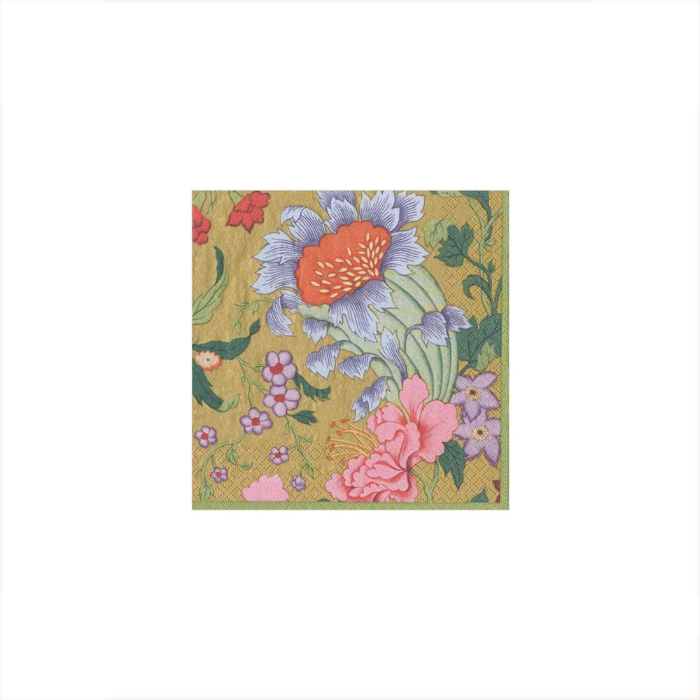 علبة 20 مناديل كوكتيل ورقية بتصميم أزهار جميلة ملونة، كاسباري