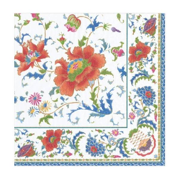 علبة 20 مناديل ورقية بتصميم زهور، أبيض، 16.5 سنتم، كاسباري