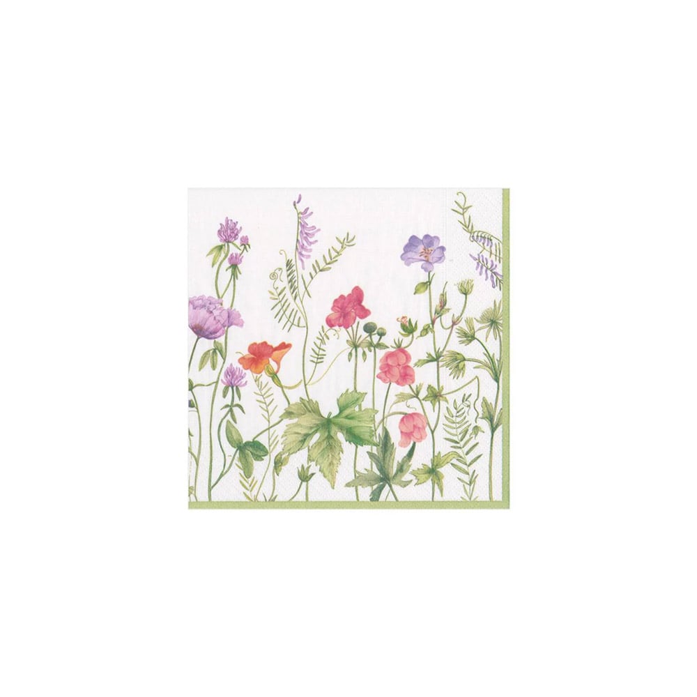 علبة 20 مناديل كوكتيل ورقية بتصميم أزهار فرنسية جميلة، كاسباري