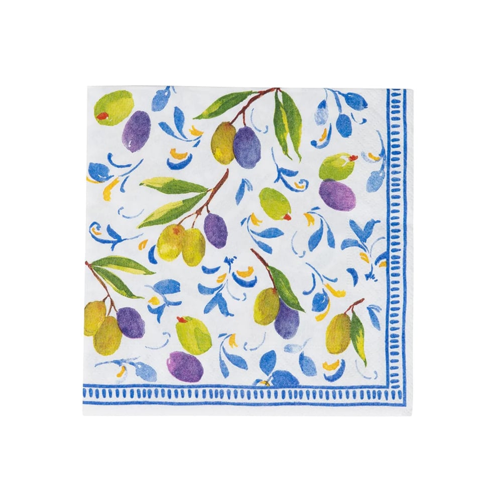 علبة 20 مناديل لانش ورقية بتصميم زيتون البحر المتوسط، كاسباري