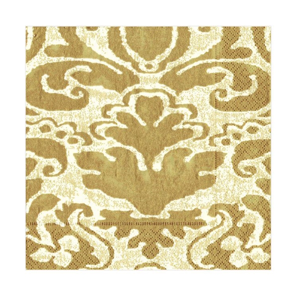 Caspari Palazzo Patterned Cocktail Napkins, Ivory