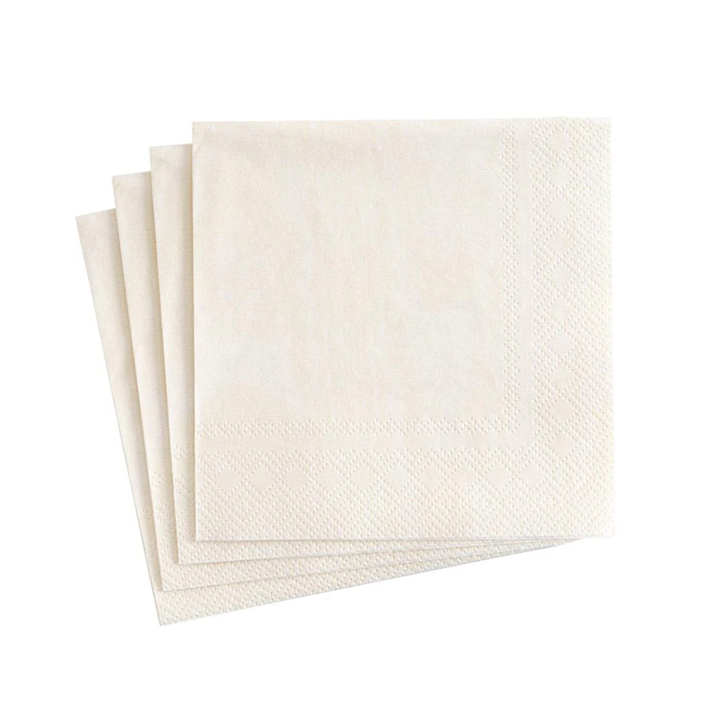 Caspari Moire Ivory Luncheon Napkins, Set of 20