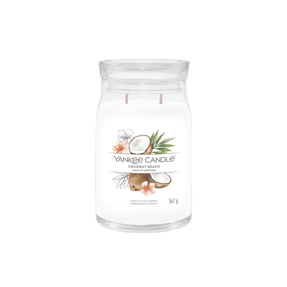 شمعة معطرة برطمان كبير جوز هند الشاطئ، سجنتشر، يانكي كاندل