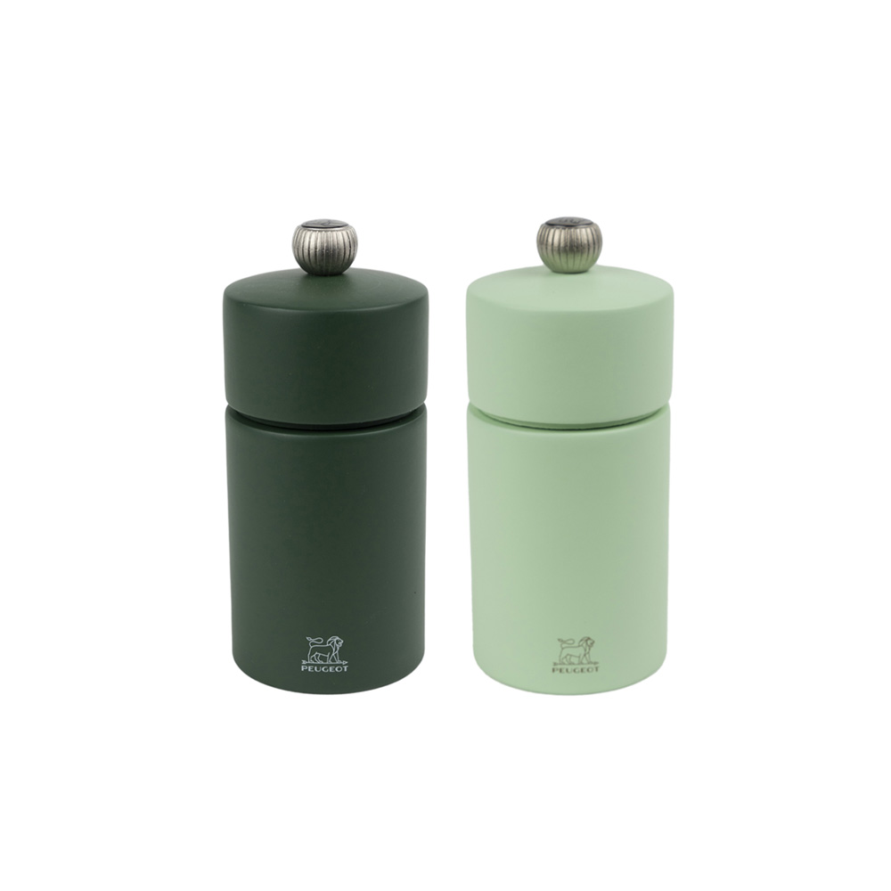 Peugeot Cosy Duo Salt & Pepper Mill Set, Moss & Mint Green