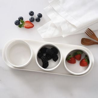 Pampa Bay Le Blanc Snack Bowls & Serving Tray, Set of 4