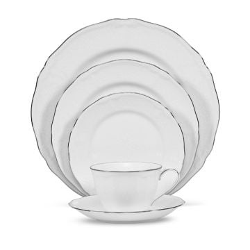 Noritake Princess Bouquet 67 Piece Dinner Set, Platinum