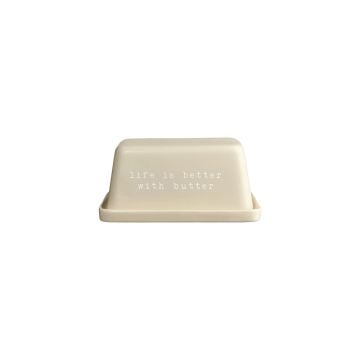 ASA Selection Hey! Butter Dish Beige, Life Is Better with Butter