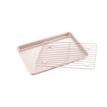 CHEFMADE Non-Stick Shallow Roasting Pan with Rack, 33cm