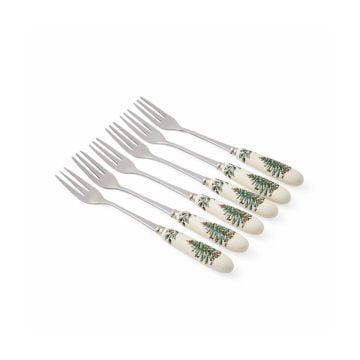 Spode Christmas Tree Pastry Forks, Set of 6