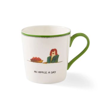 Portmeirion Kit Kemp Doodles Mug, Apple a Day