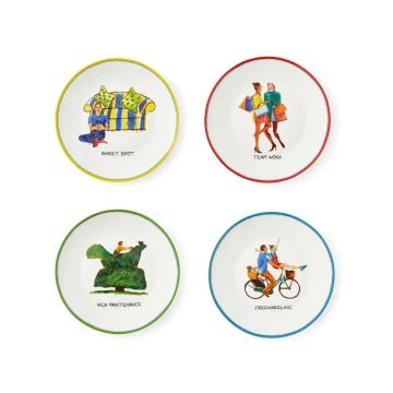 Portmeirion Kit Kemp Doodles Dessert Plates, Set of 4