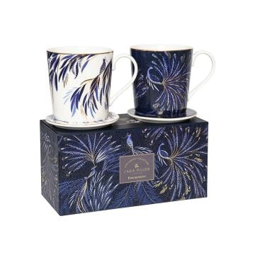 Portmeirion Sara Miller Anniversary Mug & Coaster, Gift Set of 2