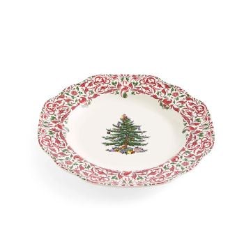 Spode Christmas Tree Yuletide Scalloped Side Plates, Set of 4