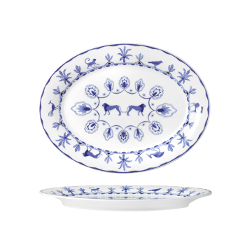 William Edwards Sultan's Garden Blue Oval Platter