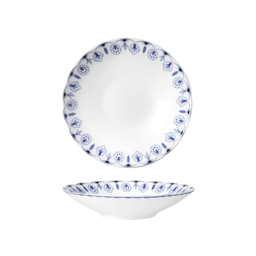 William Edwards Sultan's Garden Blue Deep Plates, Set of 6