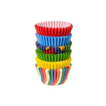 Wilton Primary Print Multicolor Collection Baking Cups, Mini