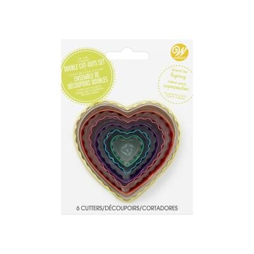 Wilton Heart Fondant Double Cut-Outs, Set of 6
