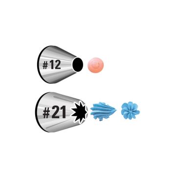 Wilton Round #12 and Star # 21, Tip Set Carded