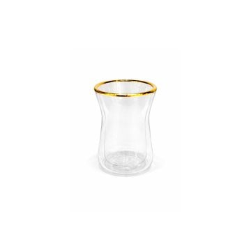 Bodum Melior Gold Rim Double Wall Tea Glasses, Set of 6