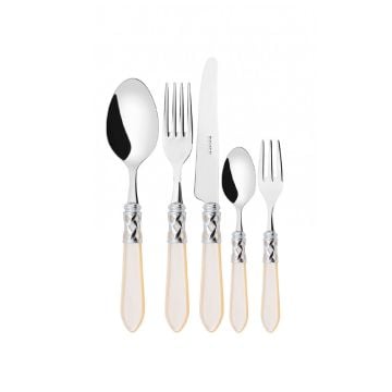 Bugatti Aladdin Chromed Ring Cutlery Ivory, Set of 30