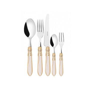 Bugatti Aladdin Gold Plated Ring Cutlery Ivory, Set of 30