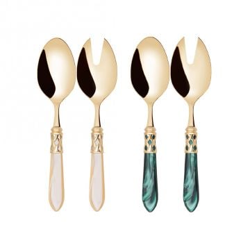 Bugatti Aladdin Gold Salad Servers, Set of 2